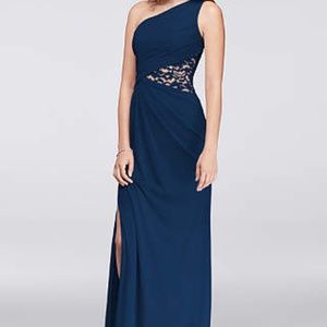 David's Lace Mesh One Shoulder Bridesmaid Dress 8